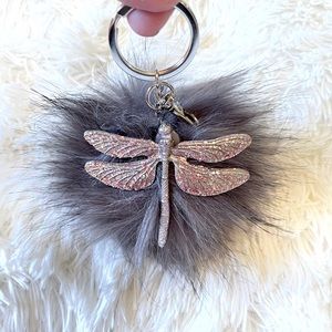 Dragonfly & pompom Keychain/Charm